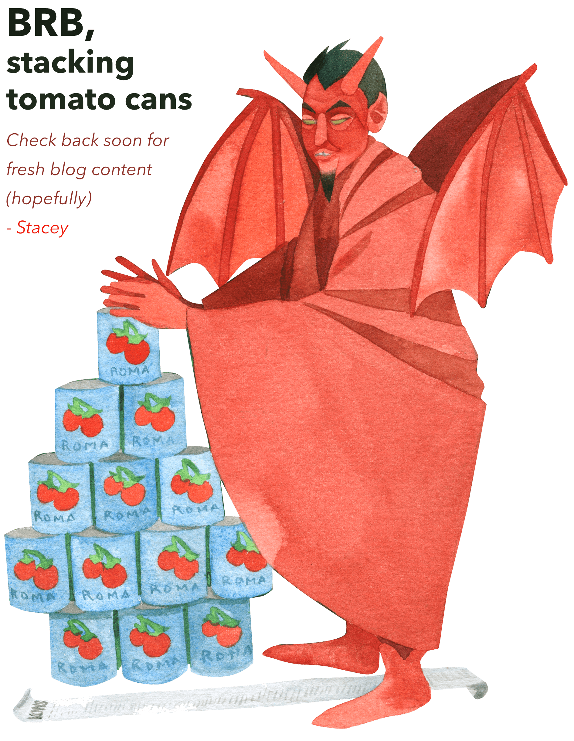 Devil stacking tomato cans